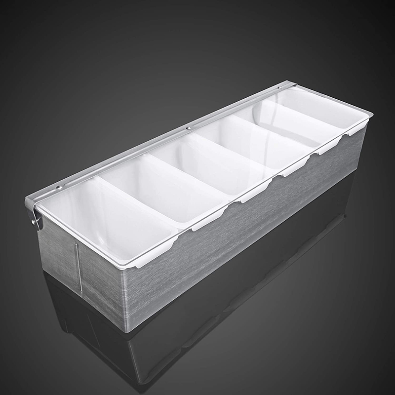 Commercial Kitchen Utensils - 4/6 bölmeli paslanmaz çelik çeşni dağıtıcısı