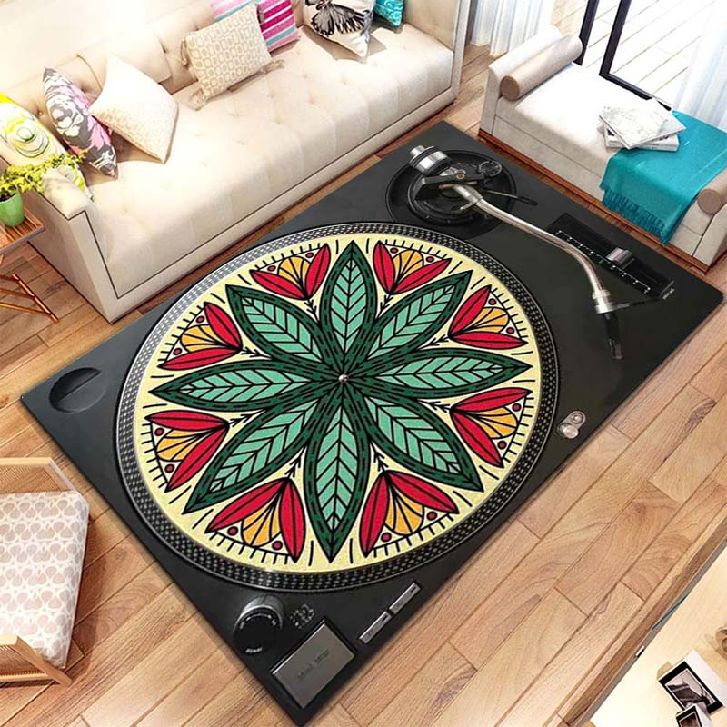 Commercial Kitchen Vinyl Flooring - Müzik vinil plak çalar desenli halı