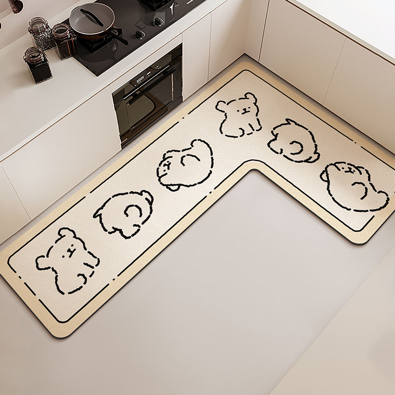 Commercial Kitchen Vinyl Flooring - L şeklinde Mutfak Zemin Mat Su