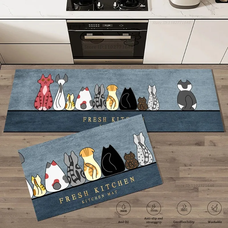 Commercial Kitchen Vinyl Flooring - Kedi Mutfak Köşesi Uzun Zemin Matı