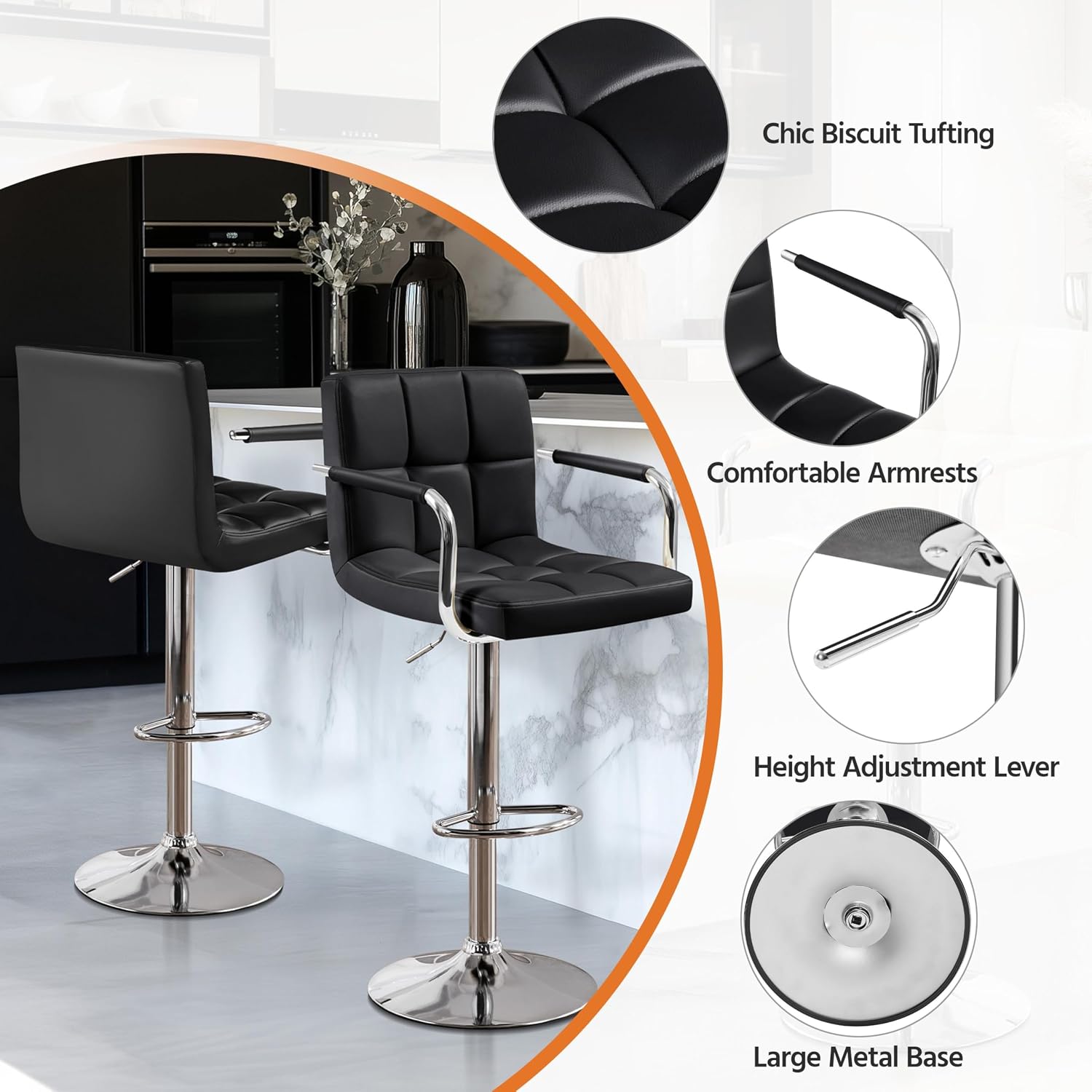 2'li Bar Tabureleri Seti, PU D - Commercial Kitchen Counter incelemesi ve fiyatı