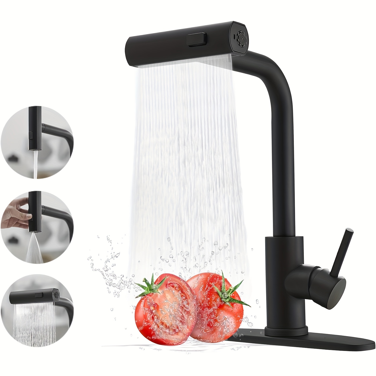 1 PC Siyah Mutfak Musluk Aşağı - Commercial Kitchen Utensils incelemesi ve fiyatı